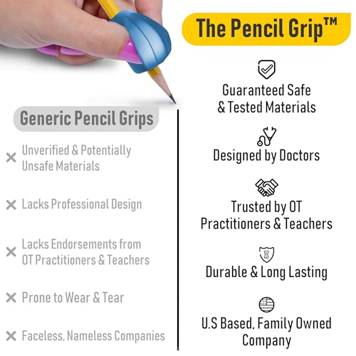 The Pencil Grip Crossover Grips, Metallic Colors - Ergonomic Pencil Holders for Right and Left Handed, 6 Count