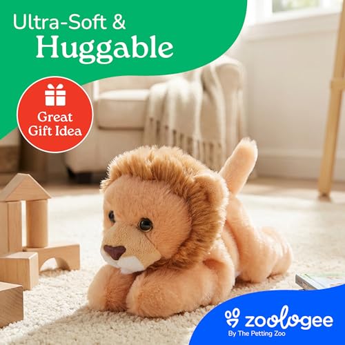 The Petting Zoo 8-Inch Brown Lion Plush Toy – Scoopz Wildlife Collection Stuffed Animal