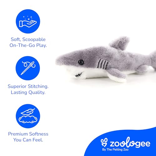 The Petting Zoo Great White Shark Plush Toy – 12-Inch Stuffed Animal Made from Recycled Water Bottles