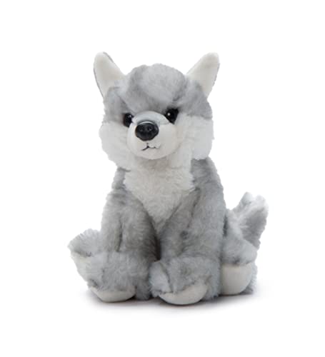 The Petting Zoo Grey Wolf Plush Toy – 6-Inch Recycled Stuffed Animal for Kids