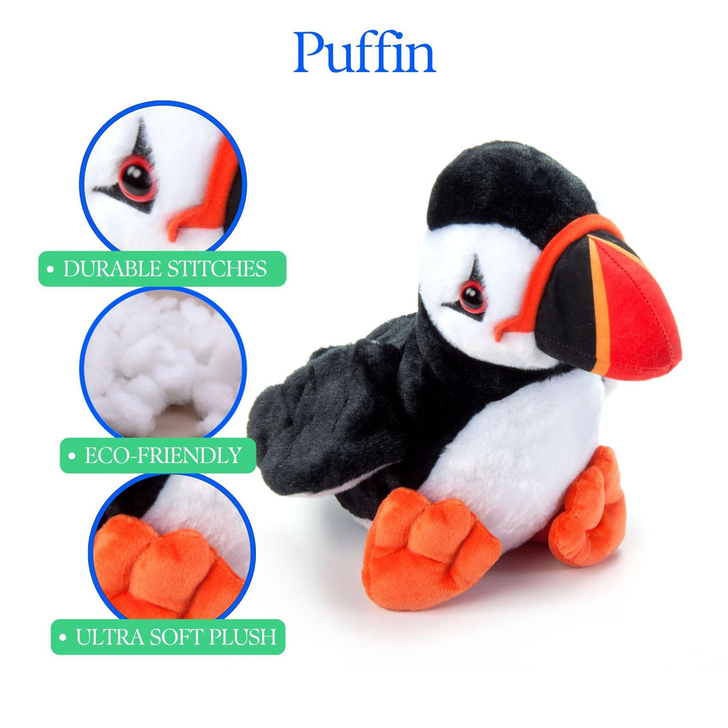 The Petting Zoo Puffin Plush Toy – 6-Inch Stuffed Animal with Outstretched Wings and Orange Feet