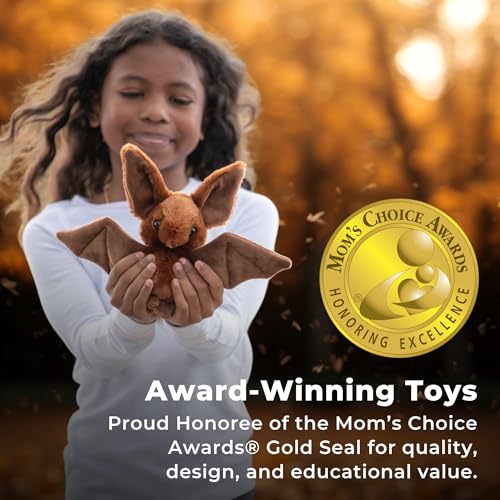 The Petting Zoo Scoopz Wildlife Animals Brown Bat Stuffed Animal, 8 Inches