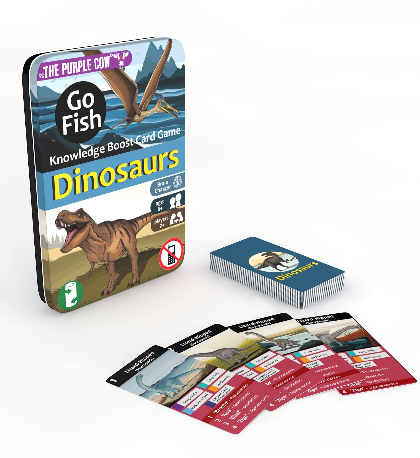 The Purple Cow Go Fish! Dinosaurs Card Game – Educational Fun for Kids Ages 6+