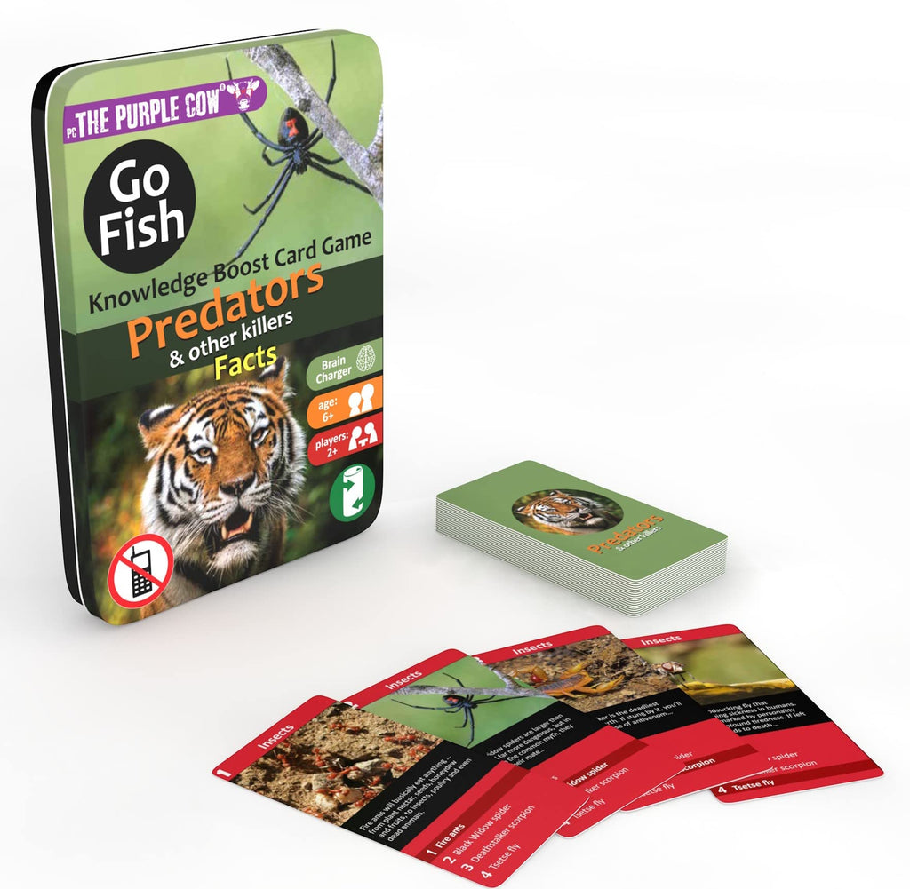 The Purple Cow Go Fish! Predators and Other Killers – Educational Dinosaur Card Game for Ages 6+