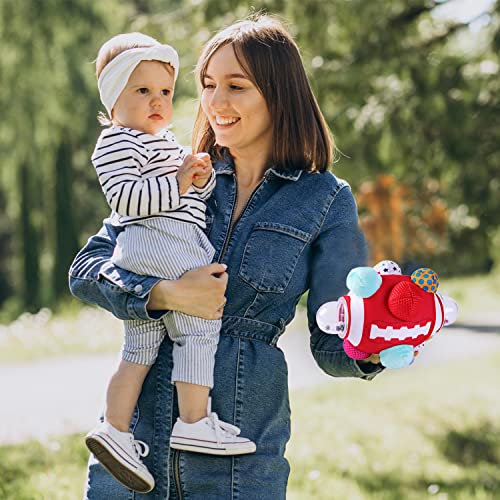 The Season Toys Football Bumpy Ball – Plush Sensory Toy for Babies 0-36 Months, Red
