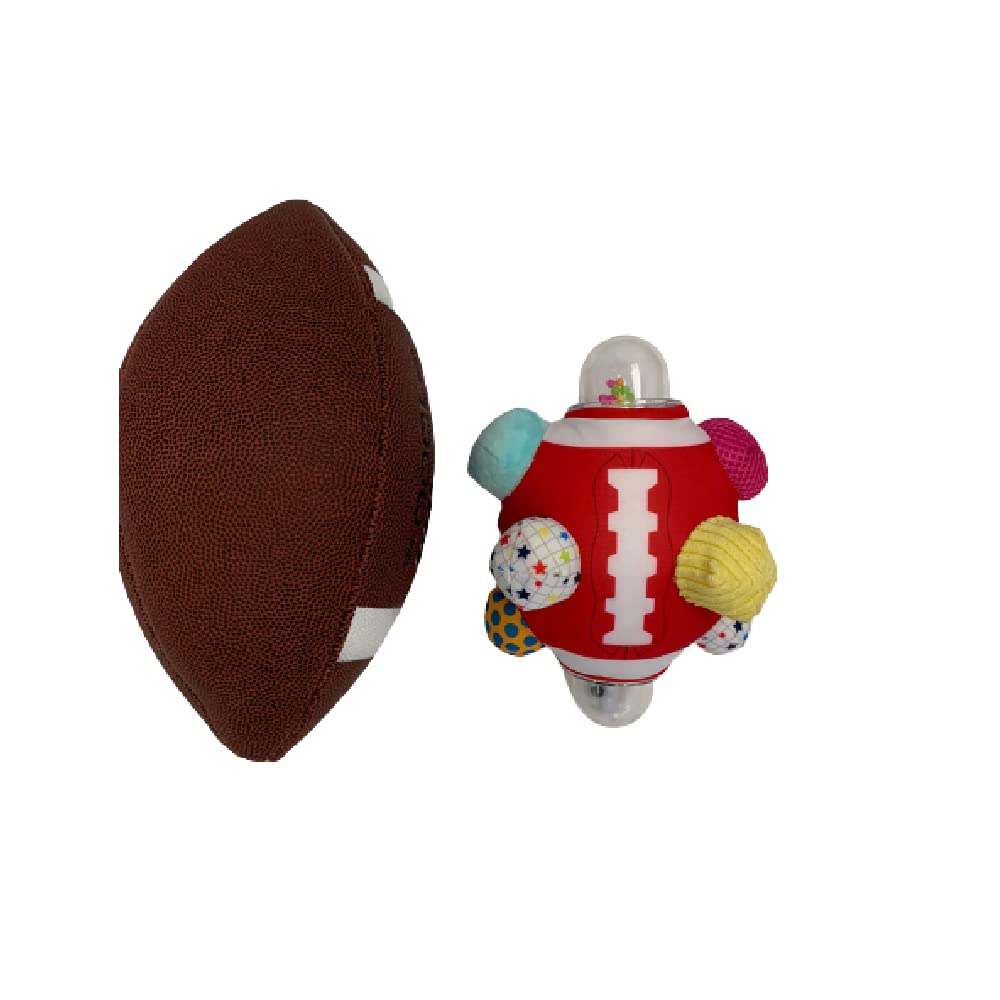 The Season Toys Football Bumpy Ball – Plush Sensory Toy for Babies 0-36 Months, Red