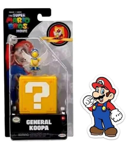 THE SUPER MARIO BROS. MOVIE 1.25-Inch General Koopa Mini Figure with Question Block and Sticker Combo Pack