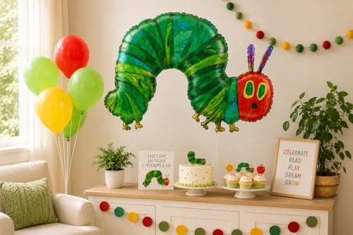 The Very Hungry Caterpillar Jumbo 36" Foil Balloon – Officially Licensed Eric Carle Party Decoration