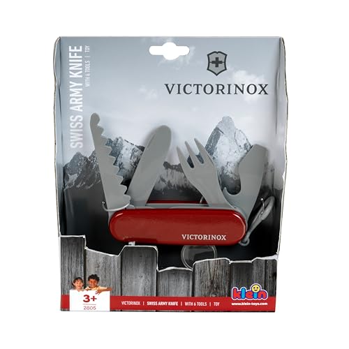 Theo Klein Victorinox Pocket Knife Toy - Red Plastic Replica for Kids with 6 Tools, Ages 3+