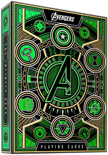 theory11 Avengers Green Edition Premium Playing Cards – Marvel Infinity Saga Deck