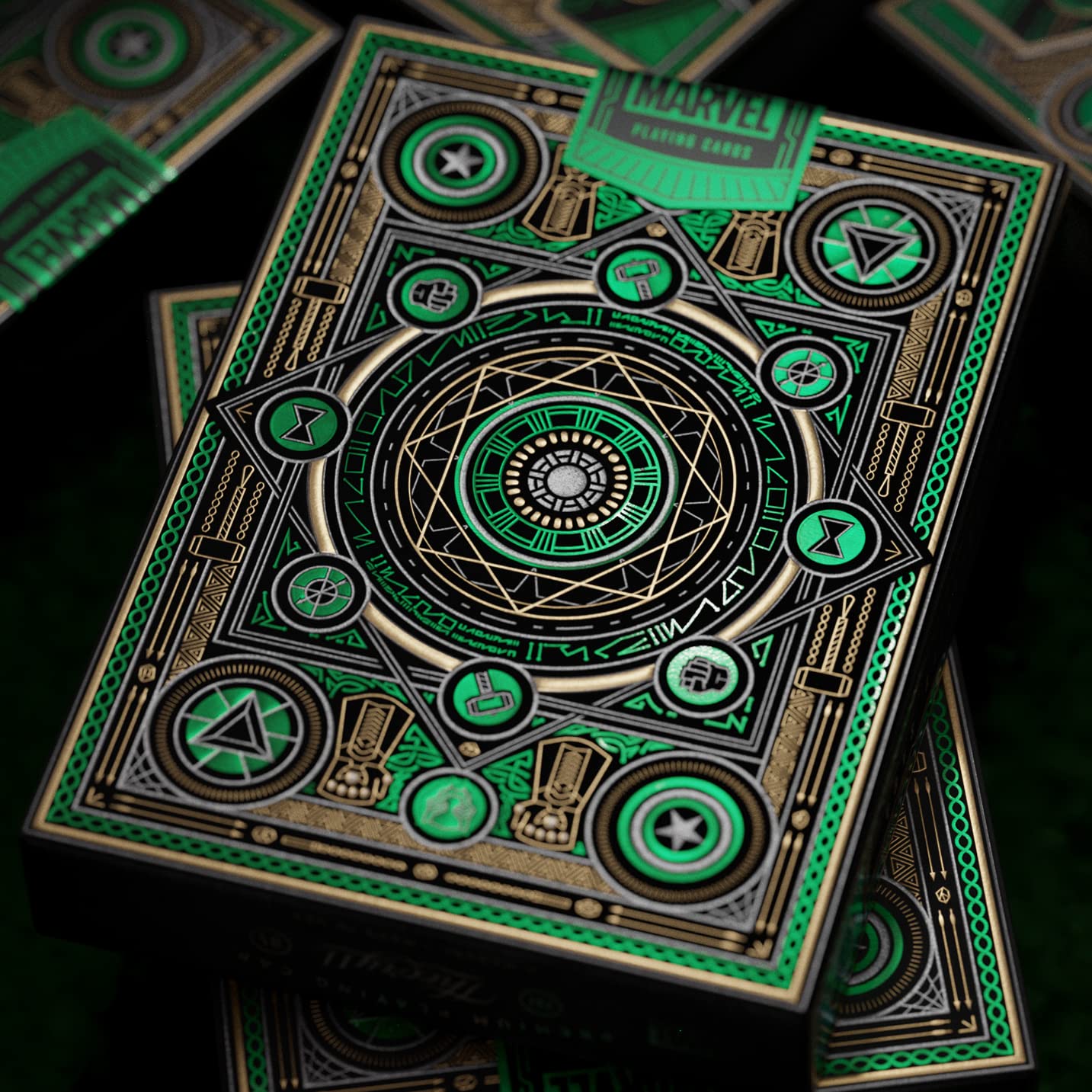 theory11 Avengers Green Edition Premium Playing Cards – Marvel Infinity Saga Deck
