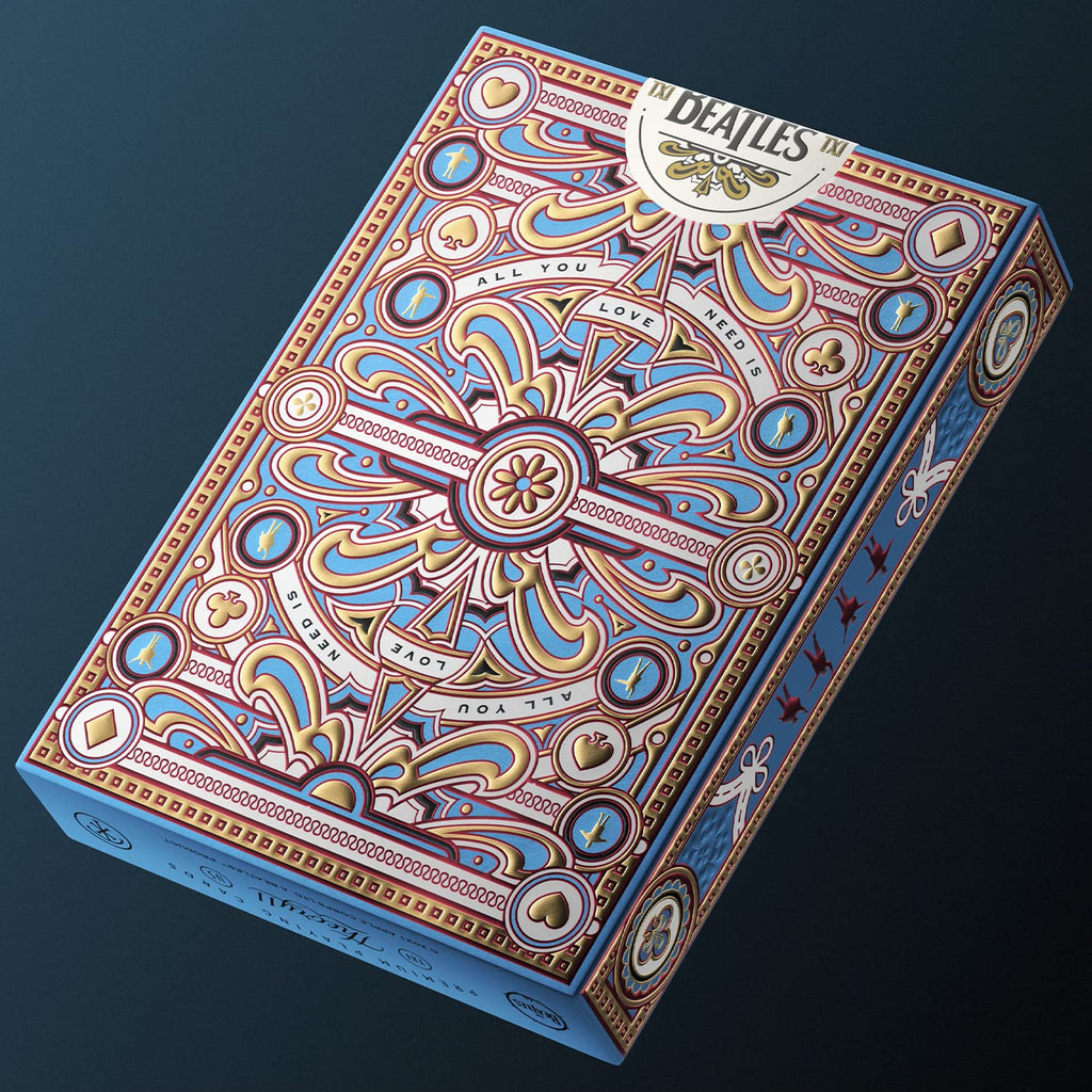 theory11 Beatles Premium Playing Cards - Blue Deck | Officially Licensed Collector's Cards with Song Callbacks