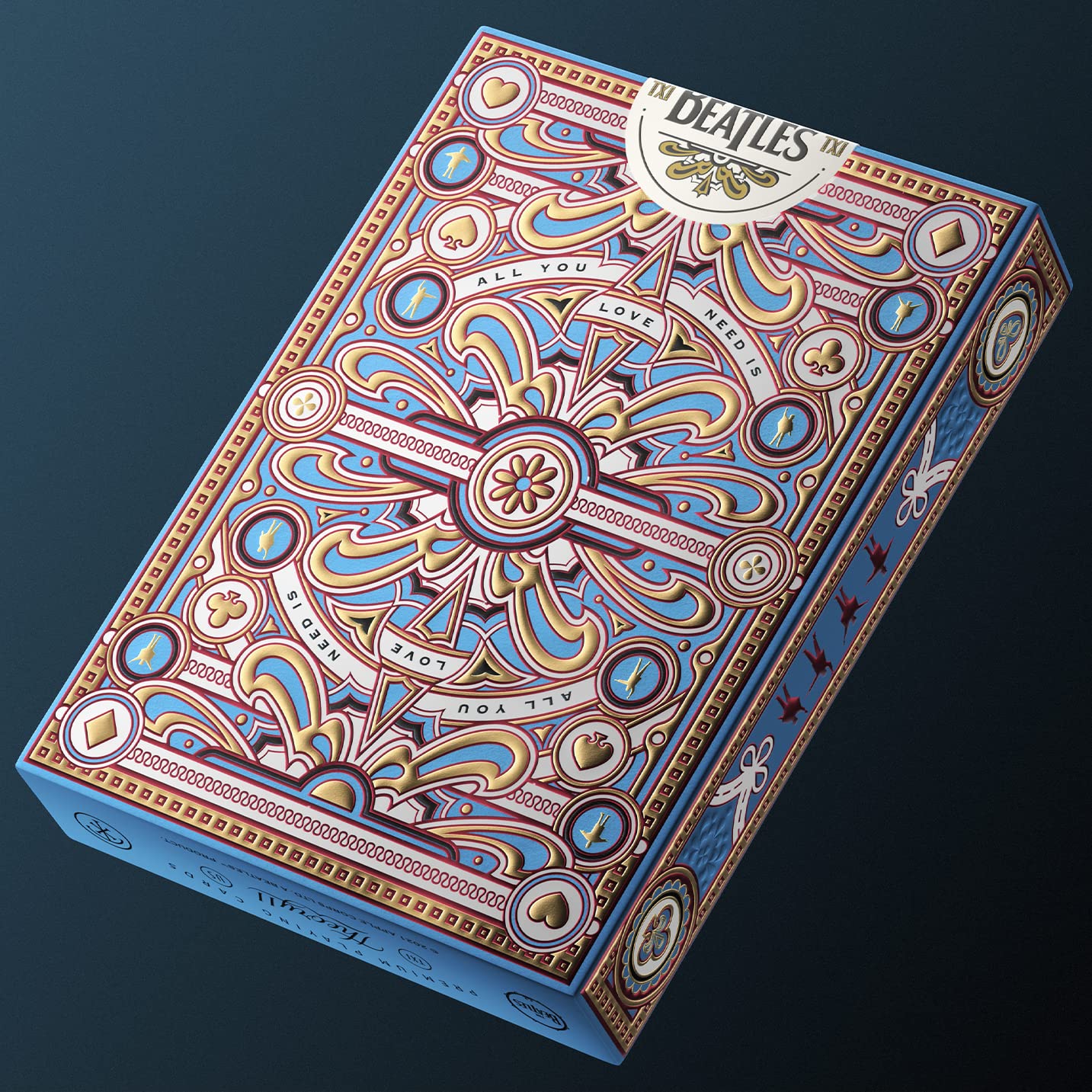 theory11 Beatles Premium Playing Cards - Blue Deck | Officially Licensed Collector's Cards with Song Callbacks