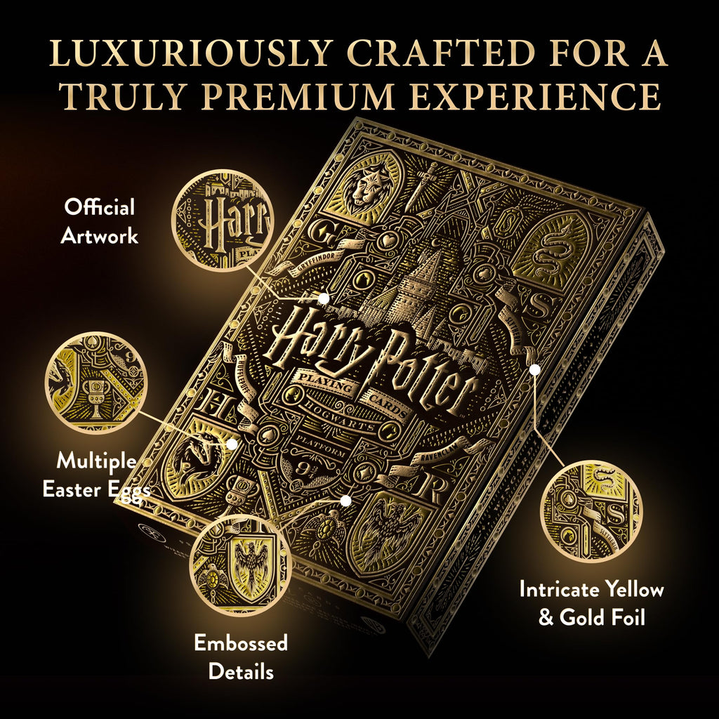 theory11 Harry Potter Hufflepuff Playing Cards (Yellow) – Premium Poker Deck