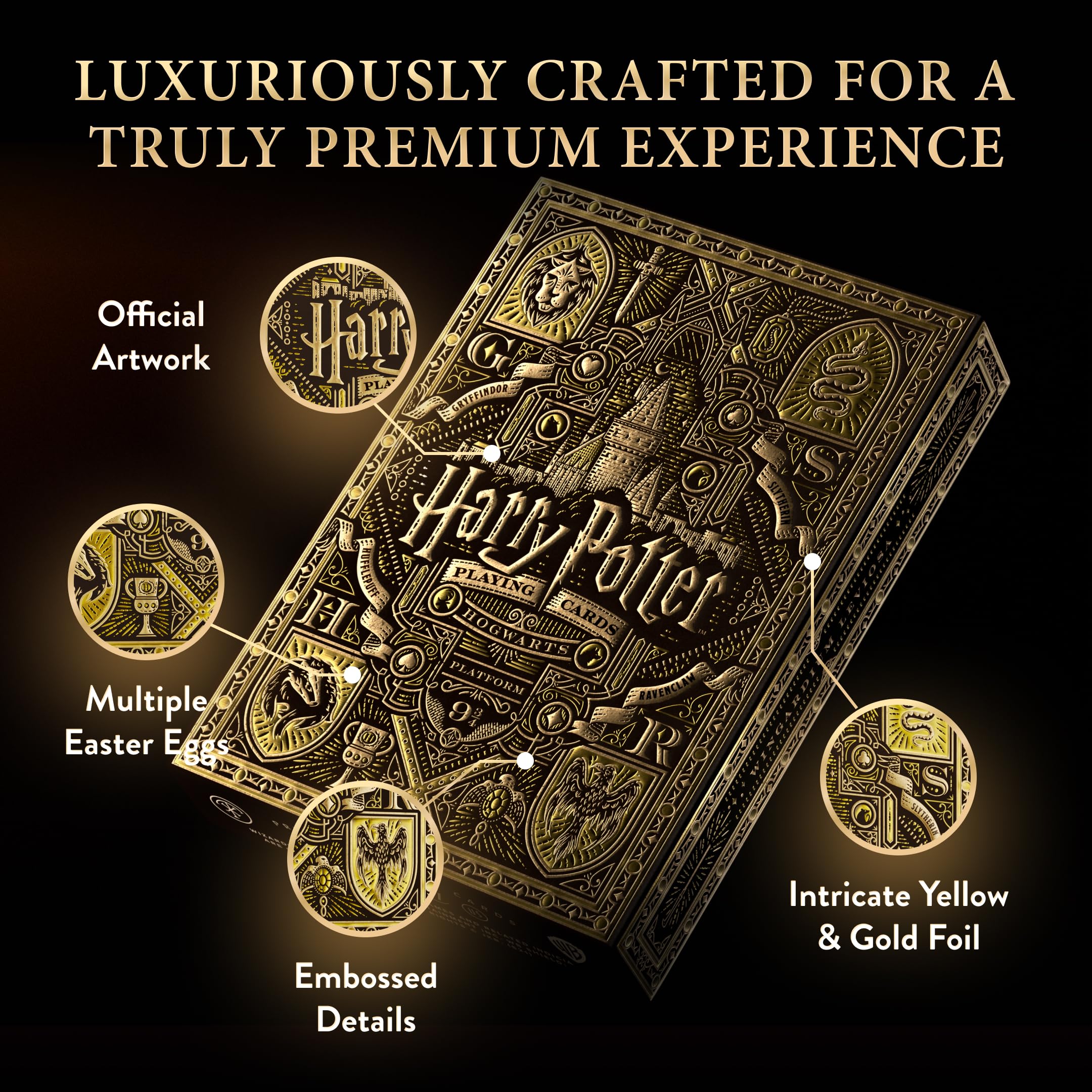 theory11 Harry Potter Hufflepuff Playing Cards (Yellow) – Premium Poker Deck