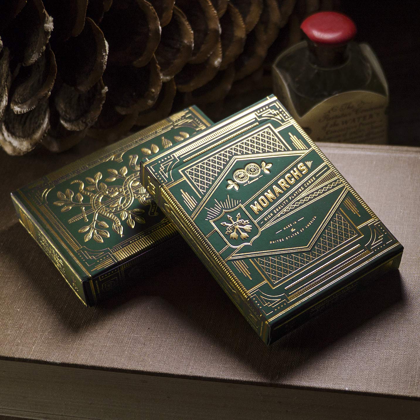 theory11 Monarch Playing Cards Green Edition – Premium Poker Deck with Gold Foil