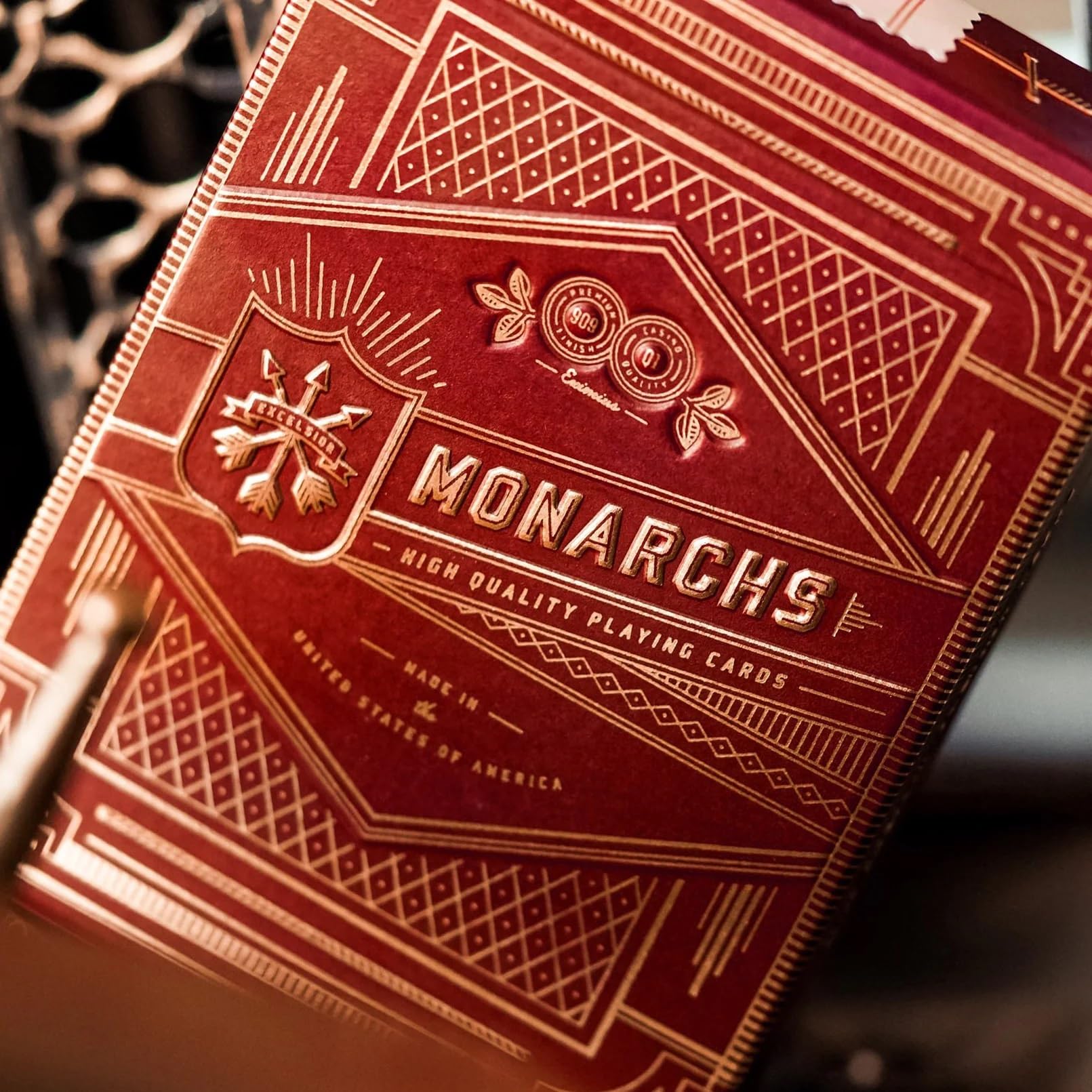 theory11 Monarch Red Edition Playing Cards – Luxury Poker Deck with Gold Foil