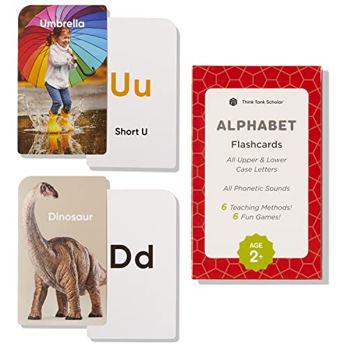 Think Tank Scholar Award-Winning Alphabet Flash Cards – Learn ABCs, Phonics & Speech for Ages 2-6
