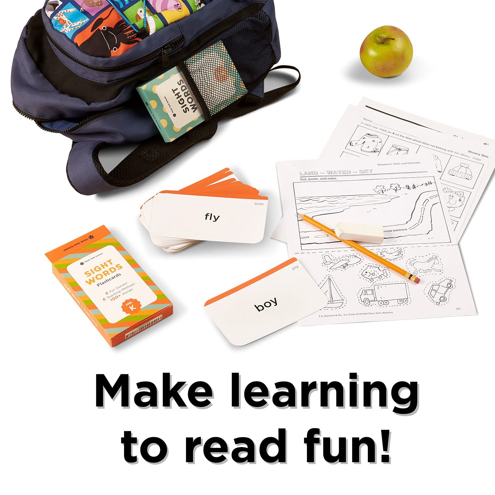Think Tank Scholar Pre-K Sight Words Flash Cards – 100+ Dolch & Fry Words for Ages 3–5