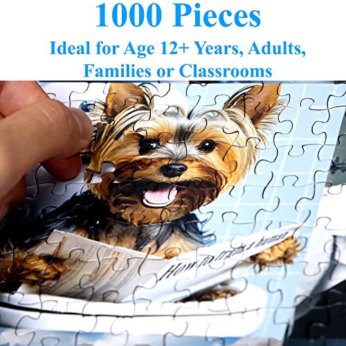 Think2Master 1000-Piece Pooping Puppies Jigsaw Puzzle – Humorous Gag Gift for Ages 13+