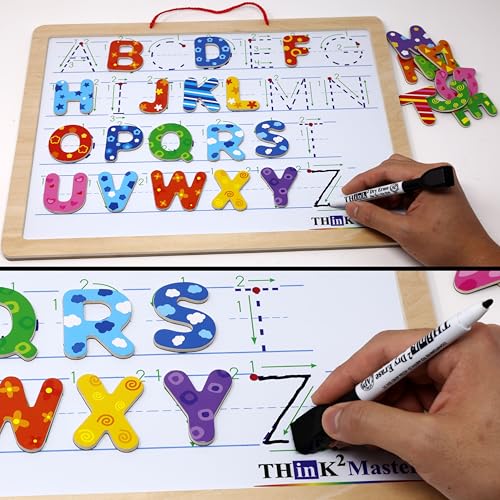 THINK2MASTER Alphabet Animal Puzzle – 14.5” x 10.5” Wooden Learning Set