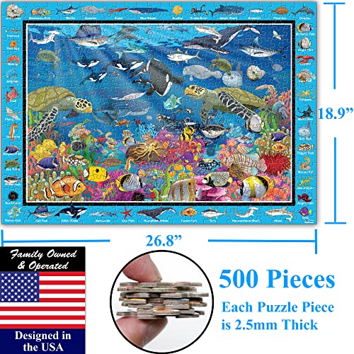 Think2Master Ocean Life Jigsaw Puzzle – 500 Pieces, Large Format, Coral Reef Scene, for Adults and Seniors