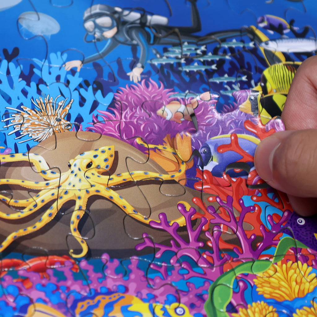 Think2Master Ocean Life Jigsaw Puzzle – 500 Pieces, Large Format, Coral Reef Scene, for Adults and Seniors