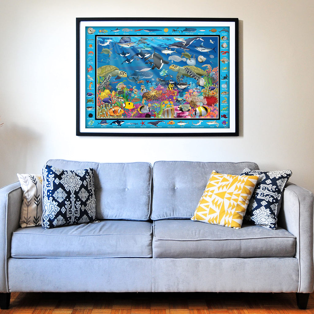 Think2Master Ocean Life Jigsaw Puzzle – 500 Pieces, Large Format, Coral Reef Scene, for Adults and Seniors