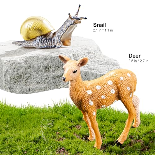 THINKBAY Realistic Animal Figurines Set - 14 Pieces of Insects, Birds, Mammals & Reptiles for Kids Educational Play and Nature Exploration