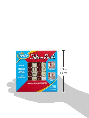 ThinkFun Fifteen Puzzle - Classic Sliding Number Puzzle with 31 Challenges and Travel Case