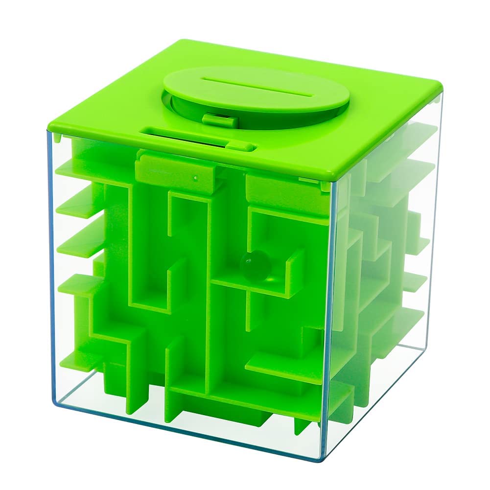 ThinkMax Money Maze Puzzle Box – Green | Brain Teaser Gift Card Holder