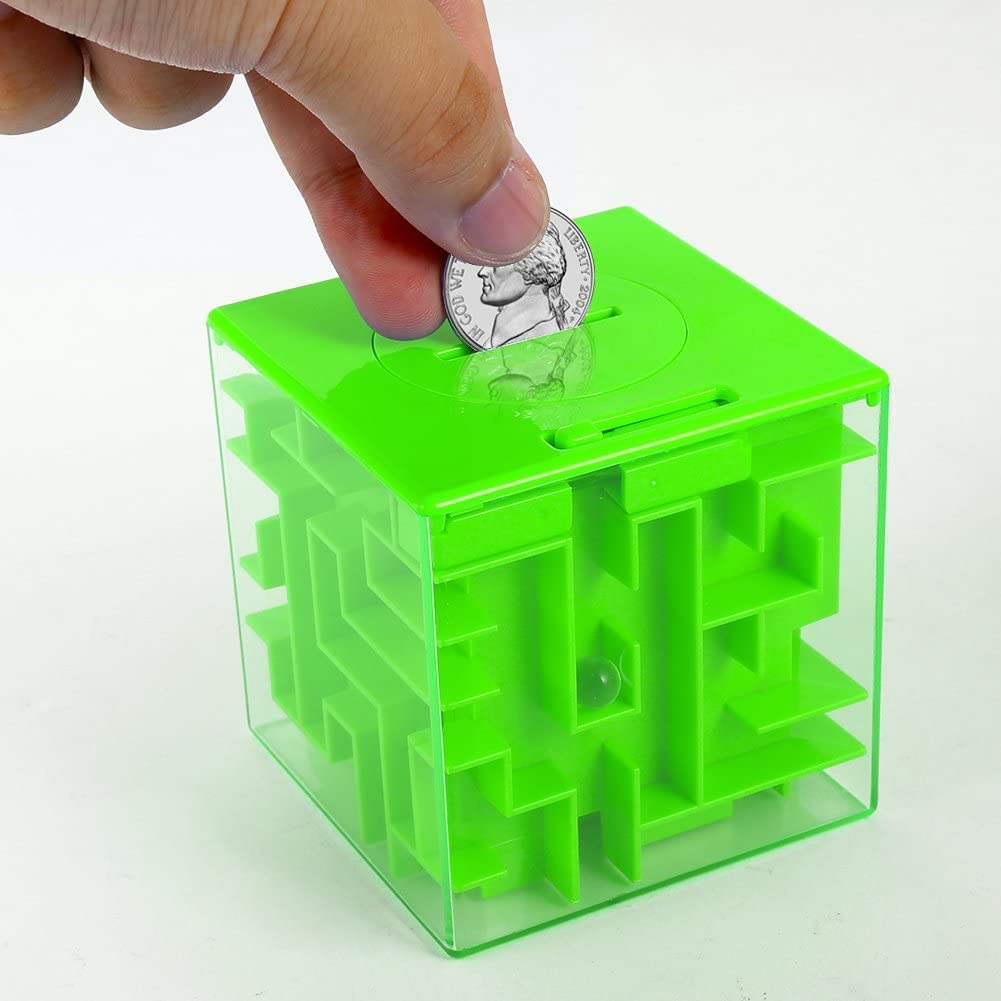 ThinkMax Money Maze Puzzle Box – Green | Brain Teaser Gift Card Holder