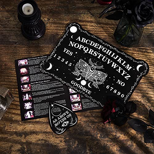 Threan Pendulum Dowsing Board Set with Amethyst – Wooden Spirit Talking Board & Planchette for Divination