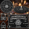 Threan Wooden Pendulum Dowsing Divination Board with Amethyst Crystal Necklace - Spirit Talking Board with Planchette for Wiccan Supplies (Eye Style)