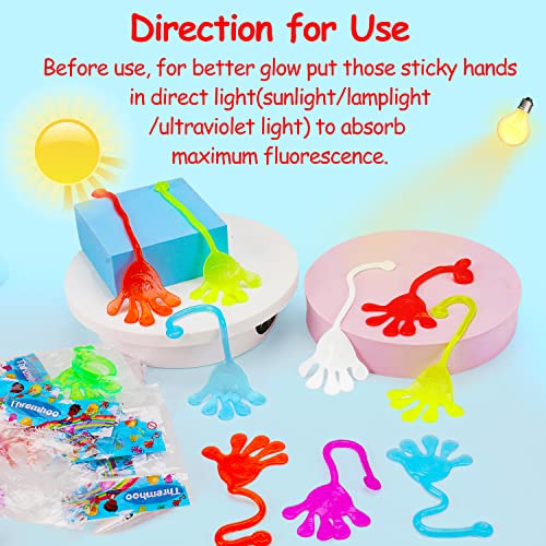 Thremhoo 40-Pack Glow in the Dark Sticky Hands Party Favors – Bulk Goodie Bag Fillers for Kids