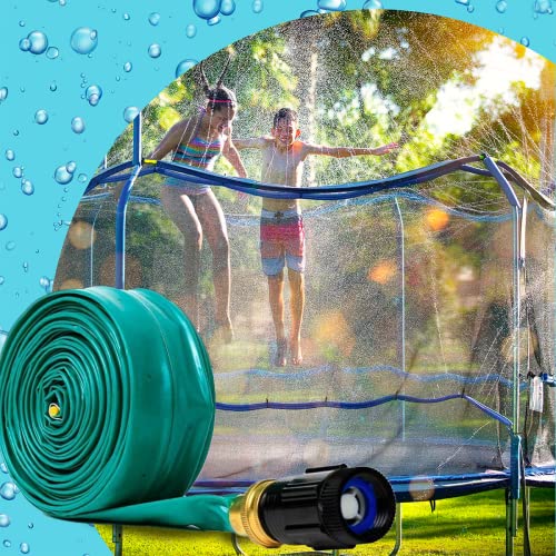 ThrillZoo 39ft Trampoline Sprinkler – Hose Attachment for 12-16ft Trampolines, Leak Proof, UV Resistant, Easy Setup