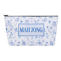 TIASUSAN Empty American Mahjong Tile Bag – White Printed Carry Case for 166 Tiles and Accessories (Bag Only)