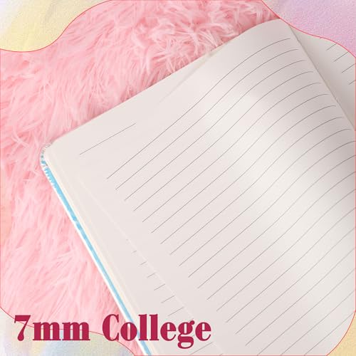 TIEFOSSI Unicorn Glitter Diary for Girls Ages 6-12 - A5 Fluffy Journal with 160 Pages and Durable Glitter Cover