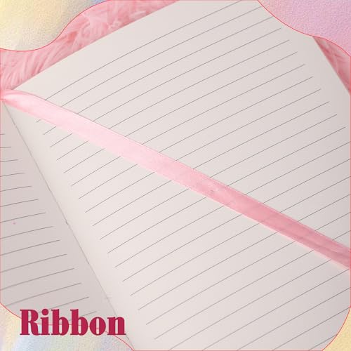 TIEFOSSI Unicorn Glitter Diary for Girls Ages 6-12 - A5 Fluffy Journal with 160 Pages and Durable Glitter Cover