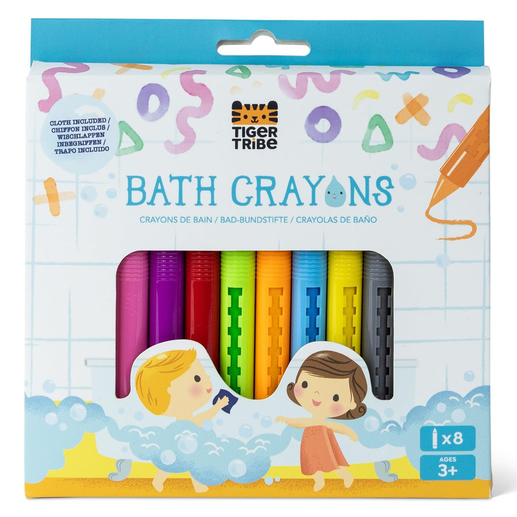 Tiger Tribe 8-Pack Washable Bath Crayons: Mess-Free Creative Fun for Ages 3+