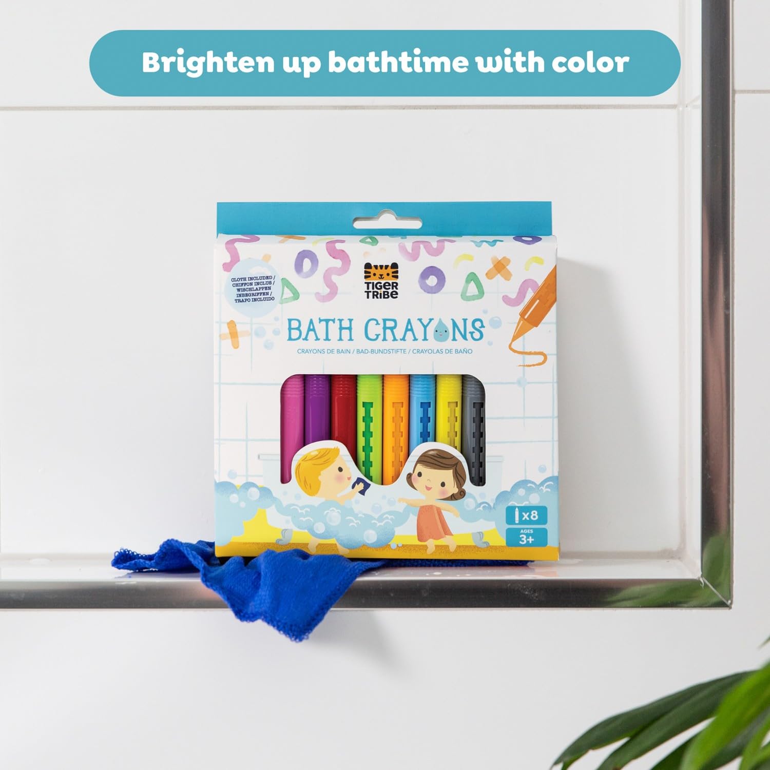 Tiger Tribe 8-Pack Washable Bath Crayons: Mess-Free Creative Fun for Ages 3+