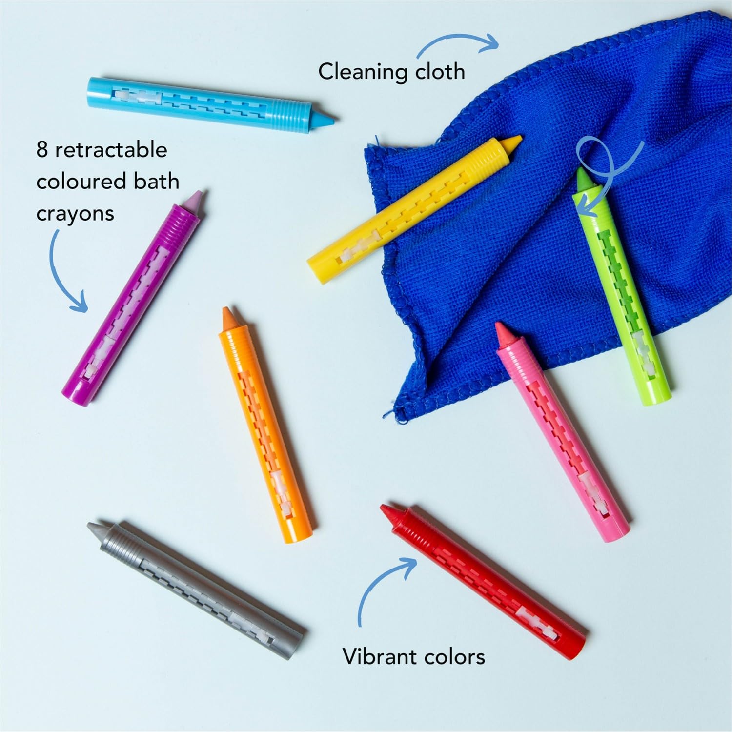 Tiger Tribe 8-Pack Washable Bath Crayons: Mess-Free Creative Fun for Ages 3+