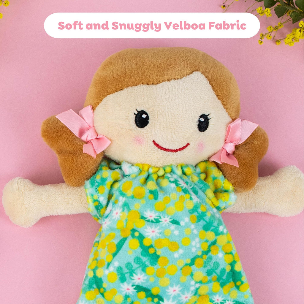 Tiger Tribe Nellie Rag Doll – Soft Velboa, 10-Inch, Floral Dress, Machine Washable