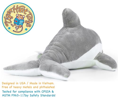 TigerHart Dorian the Dolphin Plush Toy – 11-Inch Soft Dolphin Stuffed Animal