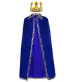 tiggell King and Queen Robe Costume Set with Crown – Polyester Royal Cape for Halloween Cosplay