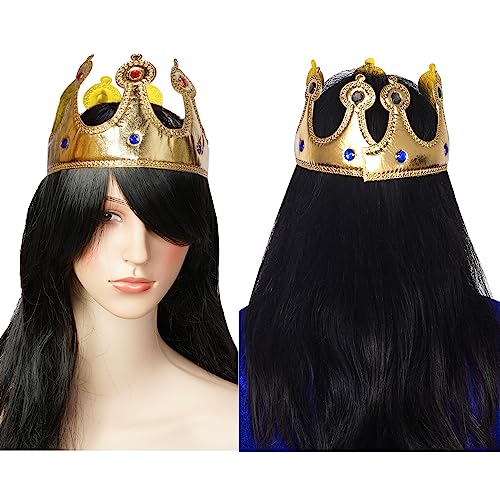tiggell King and Queen Robe Costume Set with Crown – Polyester Royal Cape for Halloween Cosplay