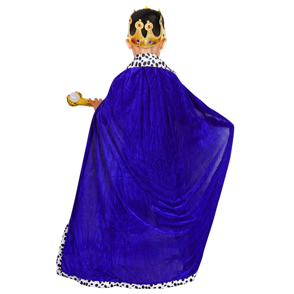 tiggell King and Queen Robe Costume Set with Crown – Polyester Royal Cape for Halloween Cosplay