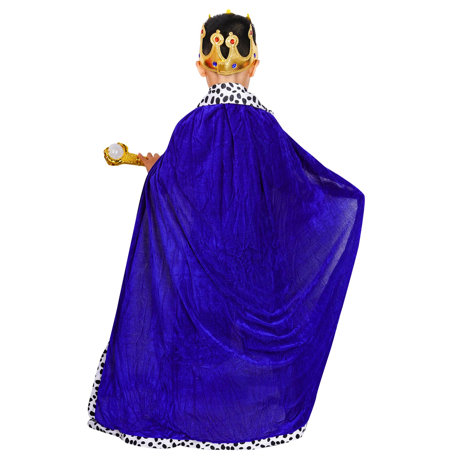 tiggell King and Queen Robe Costume Set with Crown – Polyester Royal Cape for Halloween Cosplay