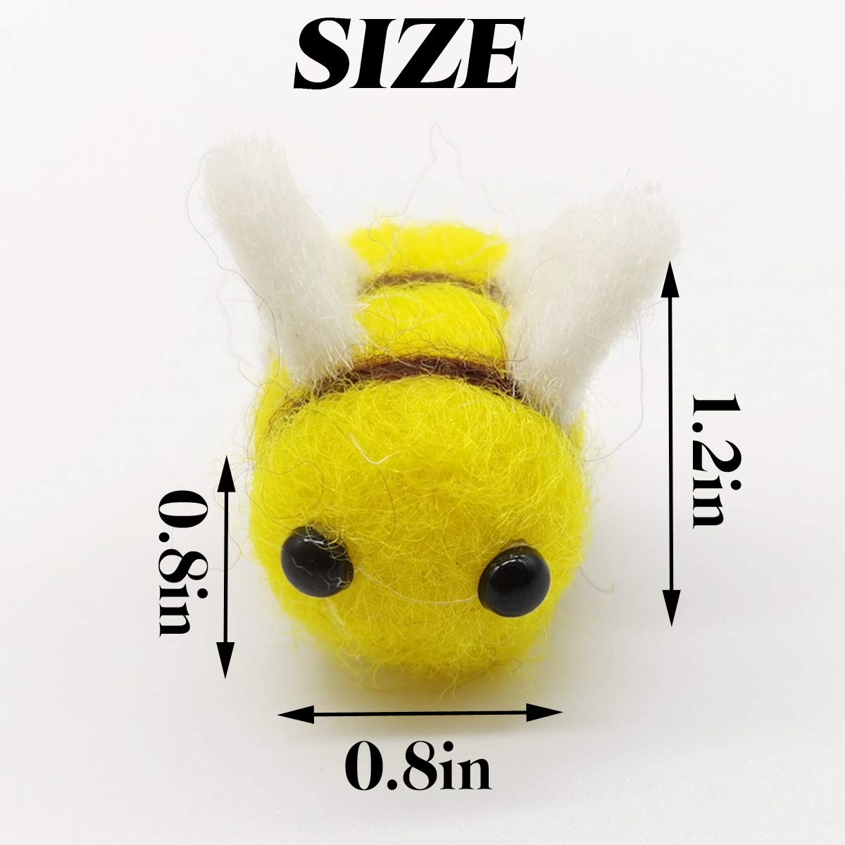 TIHOOD 20 Wool Felt Bee Craft Balls – Soft DIY Decorations for Baby Shower, Gender Reveal, Nursery, and Party Crafts