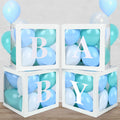 TILBLKUP Baby Shower Balloon Box Kit with 40 Blue Balloons and 'BABY' Letters